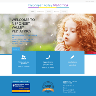 Neponset Valley Pediatrics – A MEDICAL PRACTICE IN SHARON, MA DEDICATED TO THE CARE OF INFANTS, CHILDREN AND ADOLESCENTS.