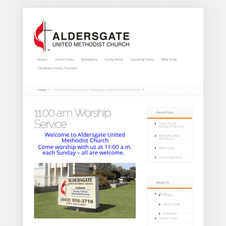 11:00 a.m Worship Service - Aldersgate United Methodist Church