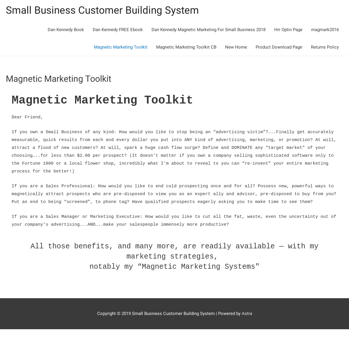 Small Business Customer Building System