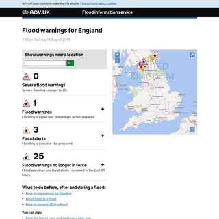 Flood warnings for England - GOV.UK