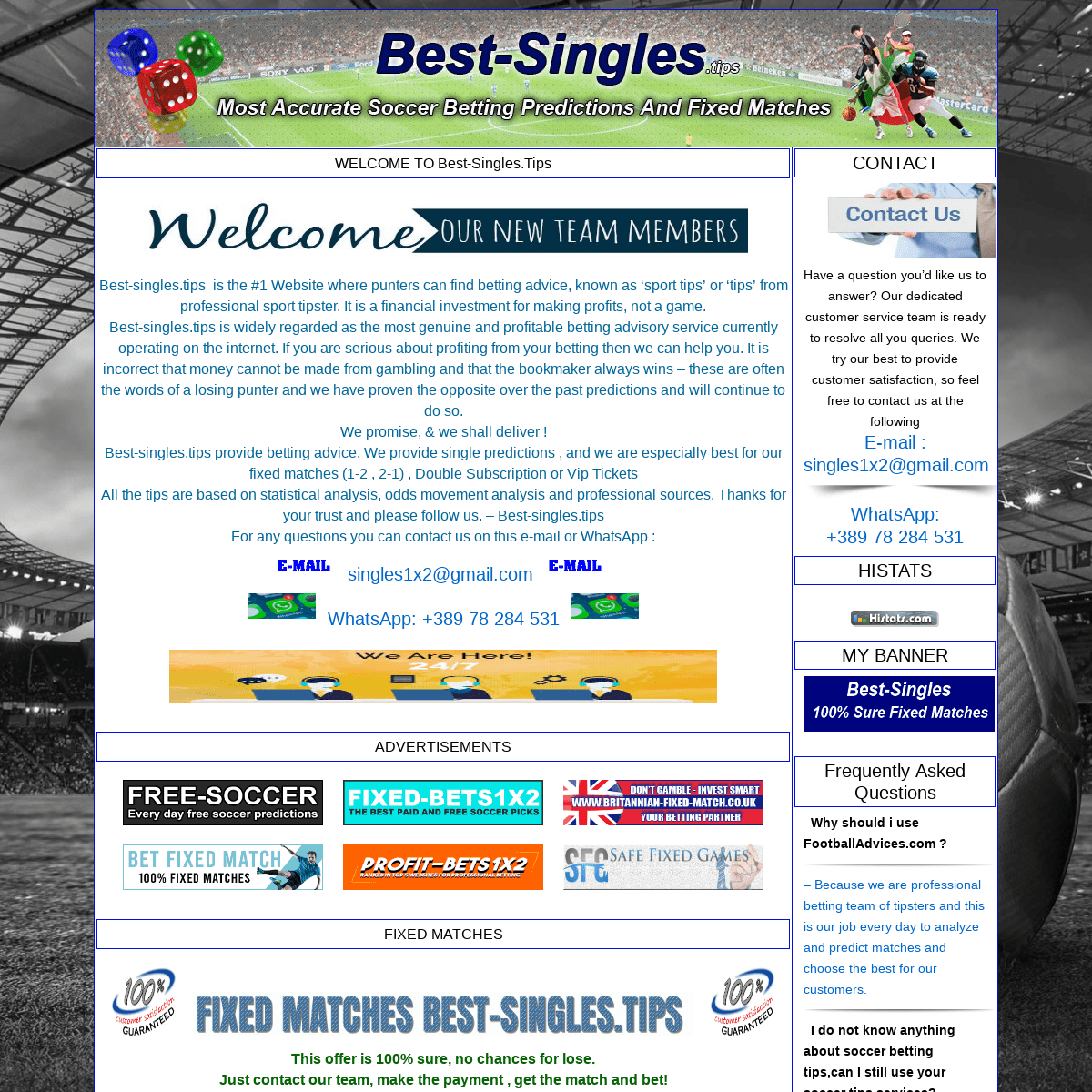 Best-singles.tips, 100% sure double subscription , Vip ticket every weekend, fixed matches reliable source ,Bestsinges.bloger.hr