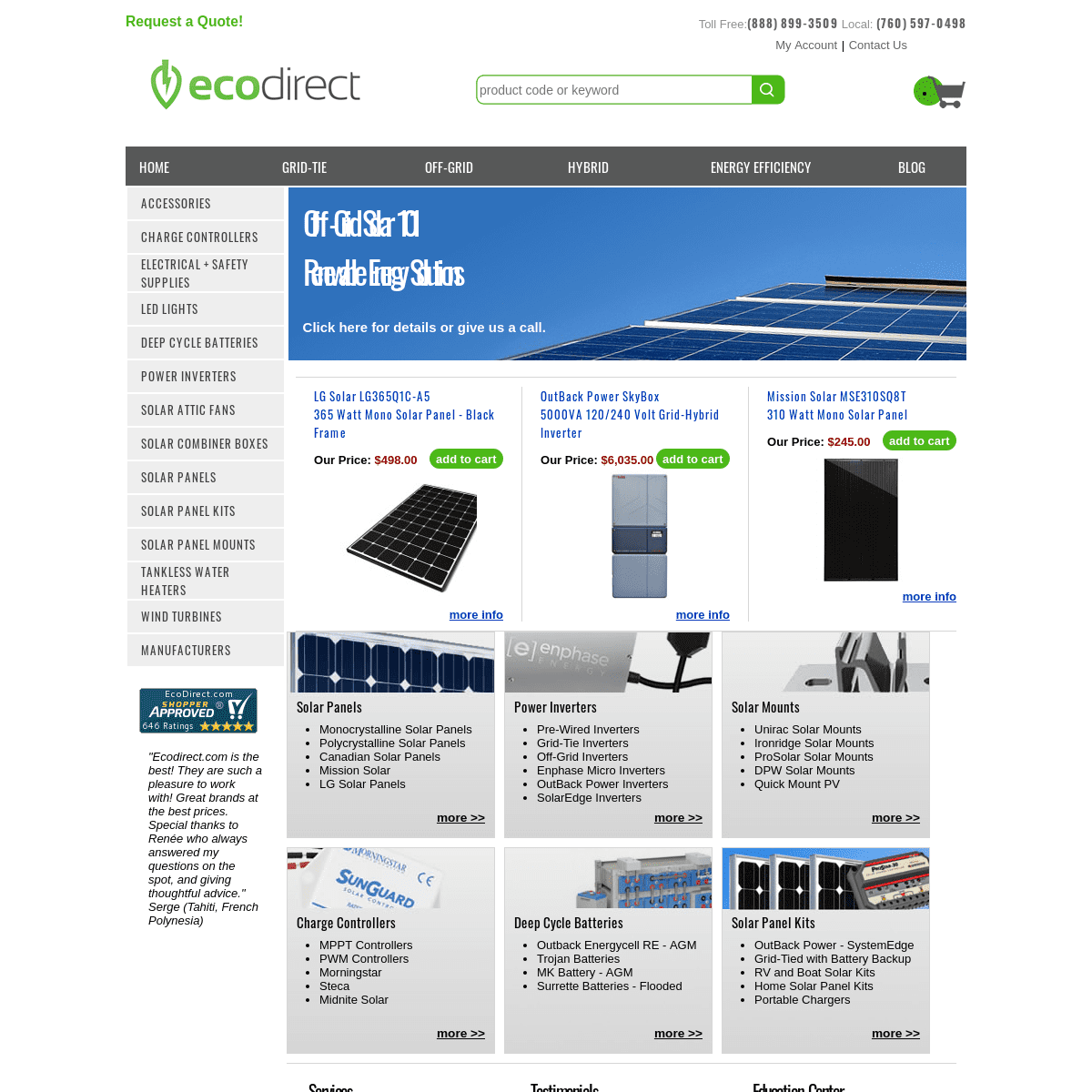 Solar Panels for Your Home & Energy Efficient Products - EcoDirect.com