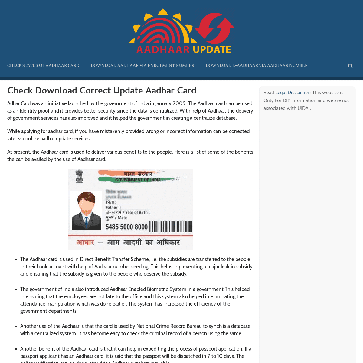 Update Aadhar Card Online: Check Aadhaar Card Correction Status
