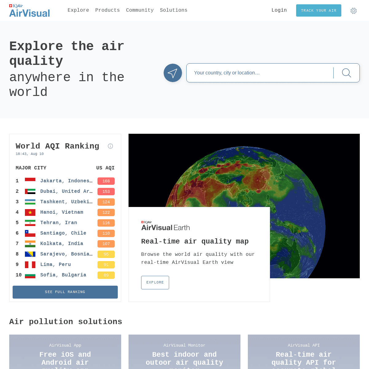 AirVisual | Air quality monitor and information you can trust