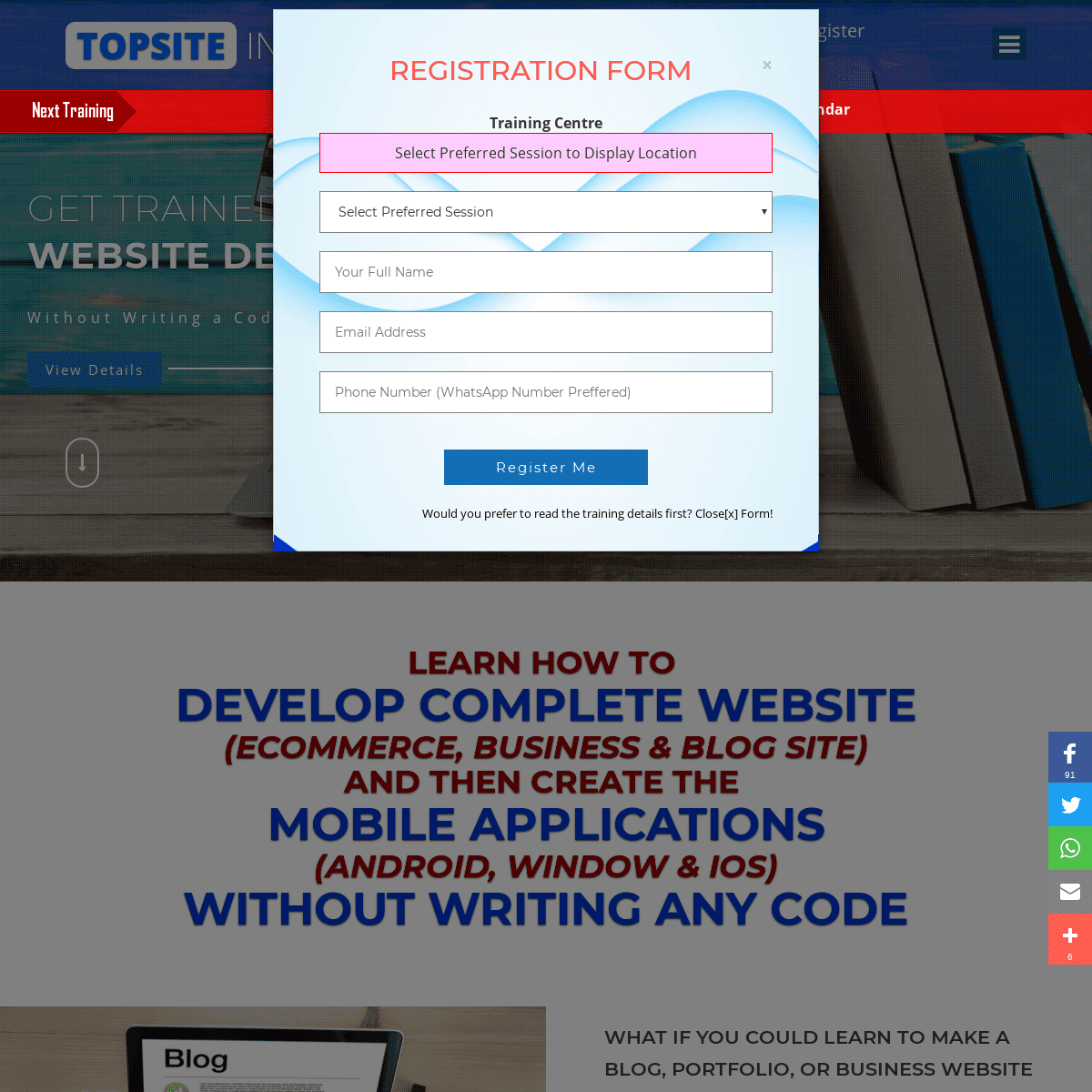 Topsite Academy - Learn to Develop Website and Mobile Applications without writing any code 