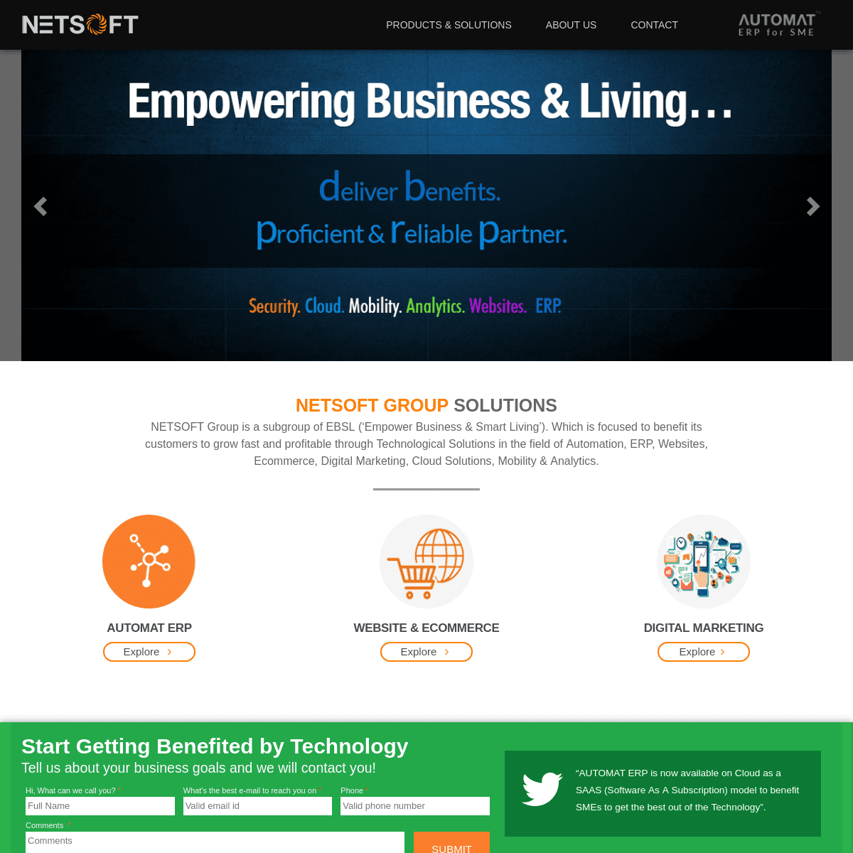 Netsoft an EBSL Group Company. Technology solutions ERP, Websites, SEO, Digital Marketing.