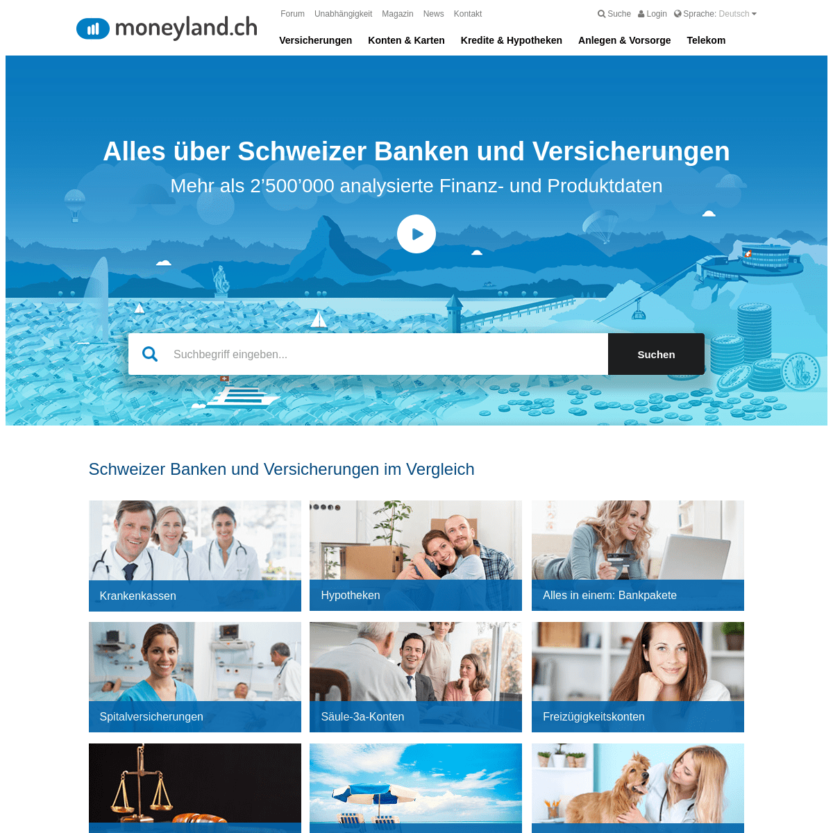 Banken, Versicherungen & Telekom - moneyland.ch