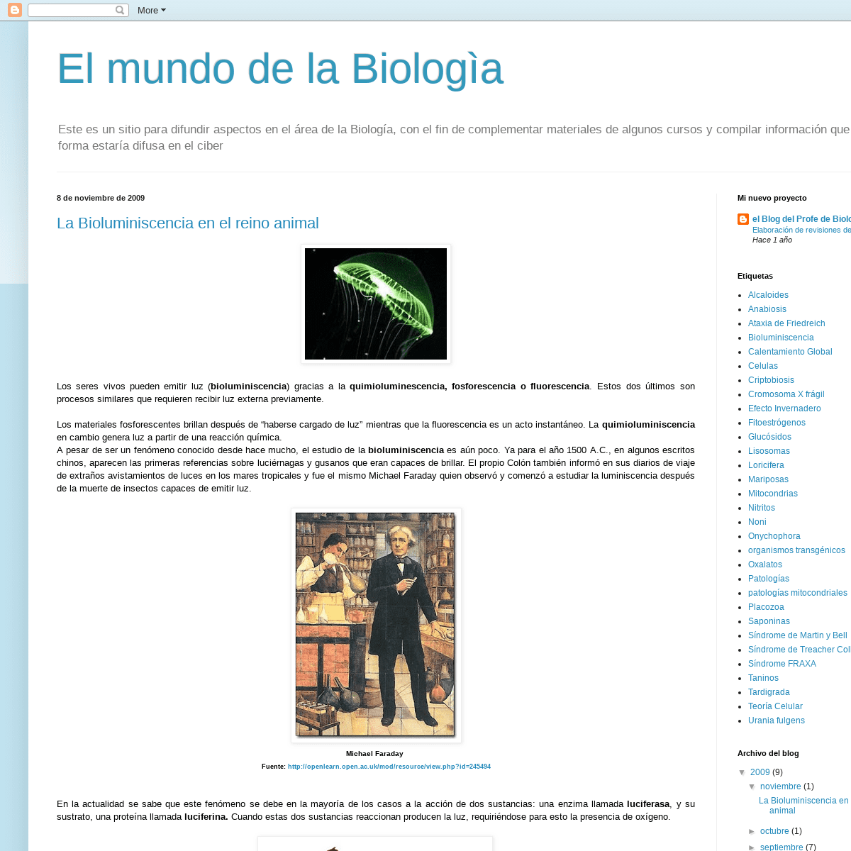El mundo de la Biologìa
