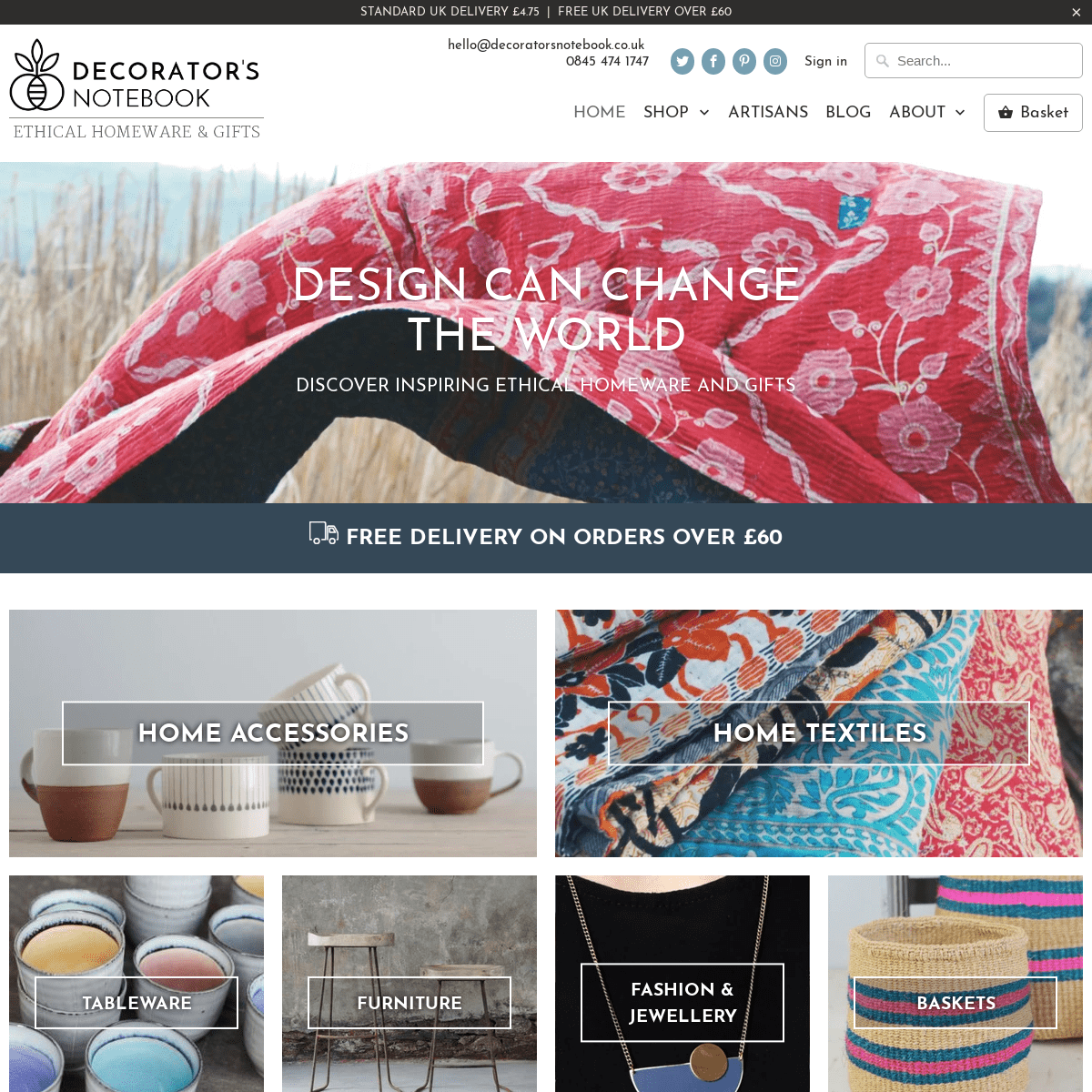 DECORATOR'S NOTEBOOK ethical homeware and gifts to buy online