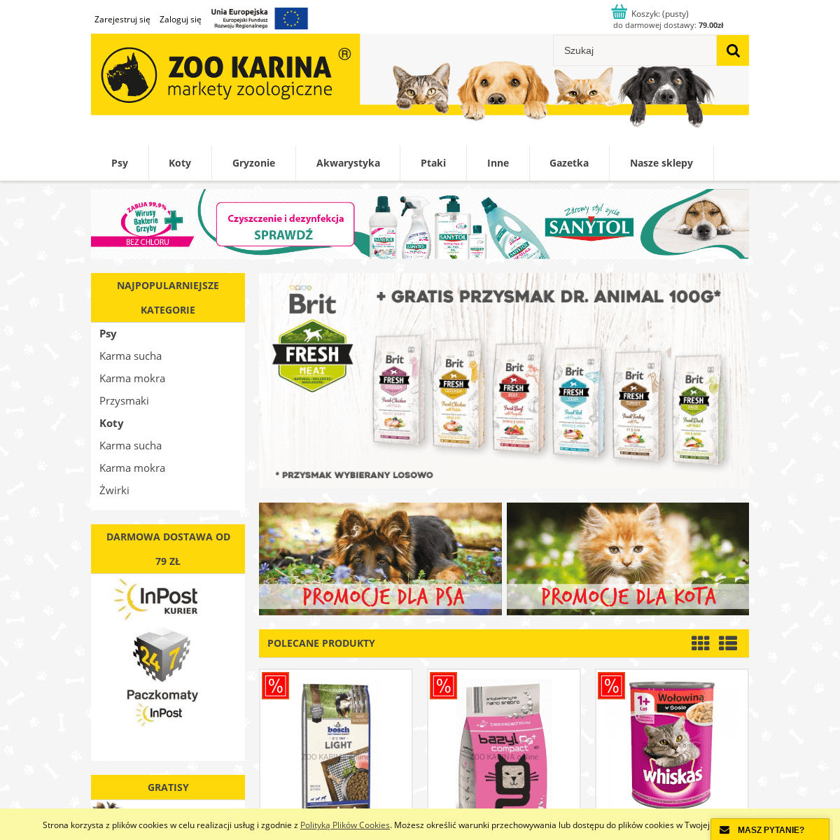 Internetowy sklep zoologiczny | Sieć sklepów | zookarina.pl