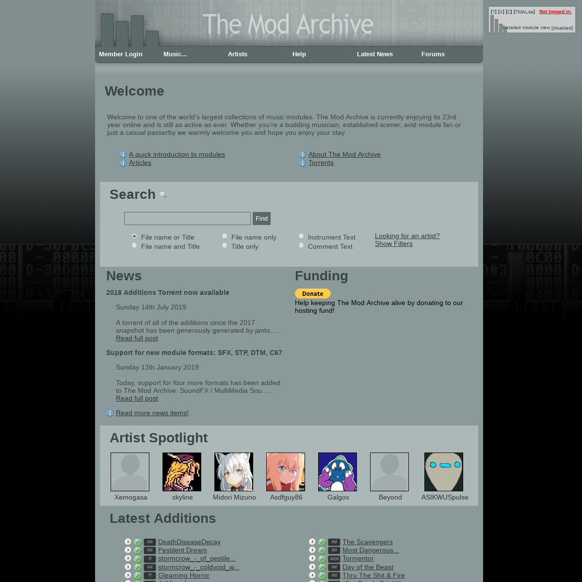 The Mod Archive v4.0b - A distinctive collection of modules 