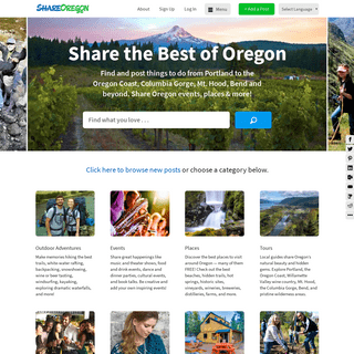 Share Oregon; things to do in Oregon from Portland to the Oregon Coast