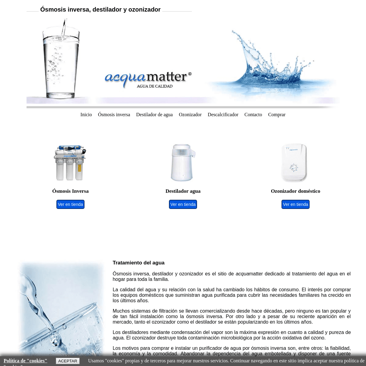 Ósmosis inversa, destilador y ozonizador - acquamatter