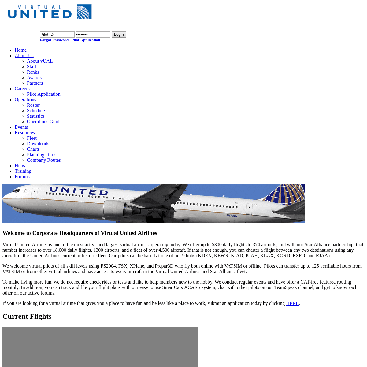 Welcome - Virtual United Airlines