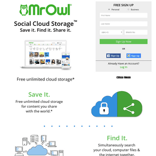 MrOwl: Social Cloud Storage - Free Unlimited Cloud Storage *