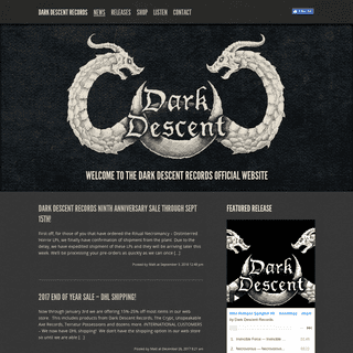 Dark Descent Records | Dark Descent Records Ninth Anniversary Sale through Sept 15th!