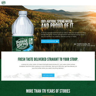 Poland Spring® Brand | 100% Natural Spring Water | Born in Maine