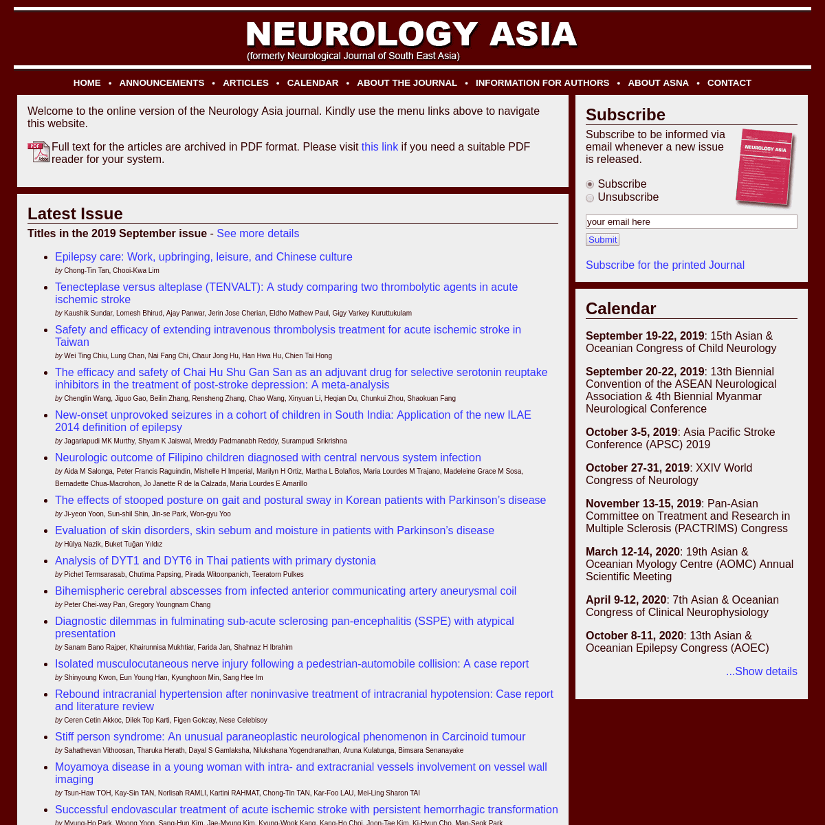 A complete backup of neurology-asia.org