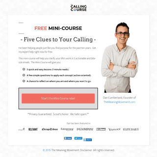 FREE Mini-Course - 5 Clues to Your Calling