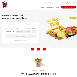 KFC - menu, restauracje, zamówienia online