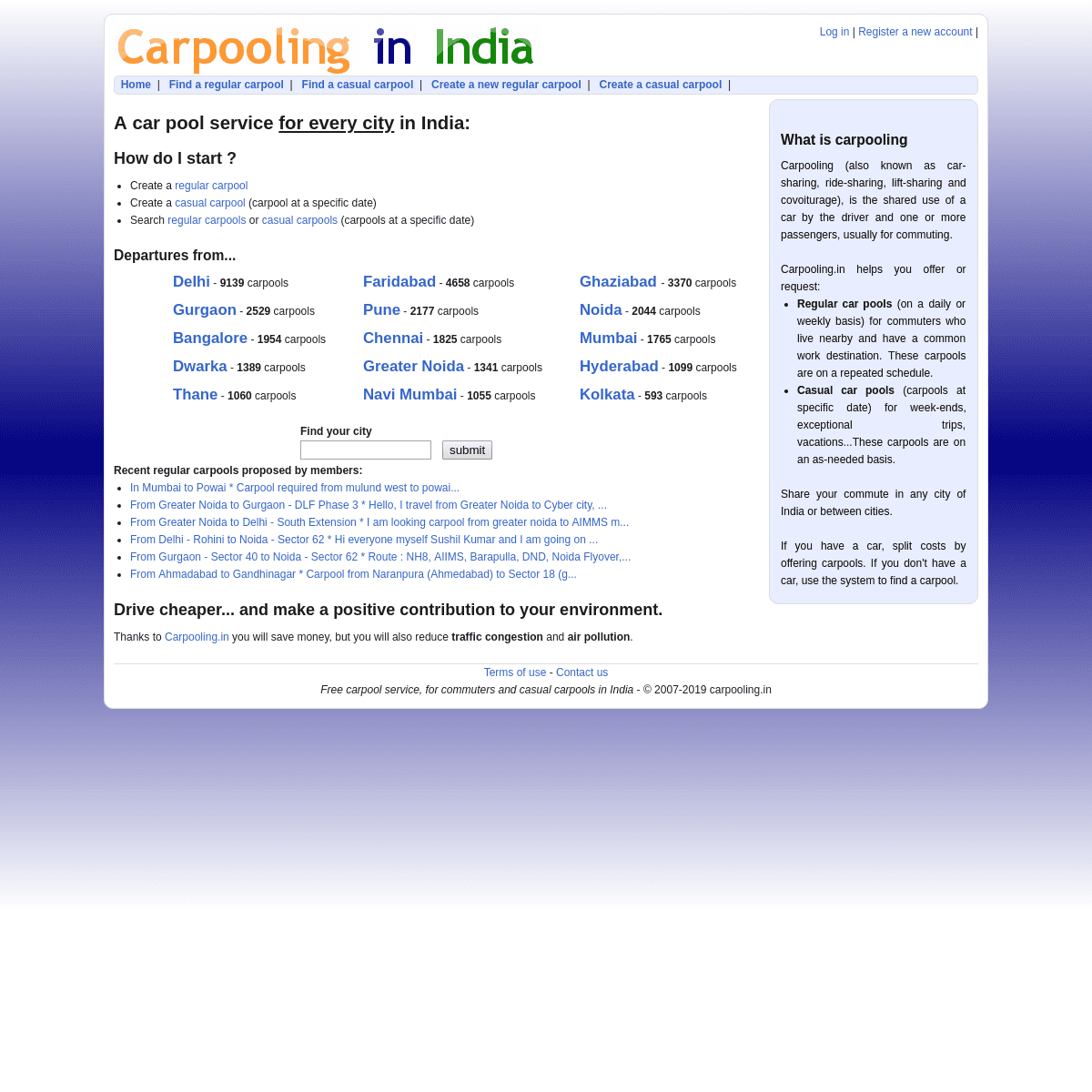 Carpool, rideshare - Carpooling in India