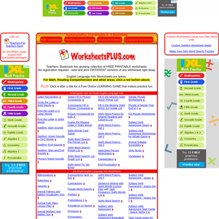 WorksheetsPLUS - FREE printable worksheets, teacher resources and more!