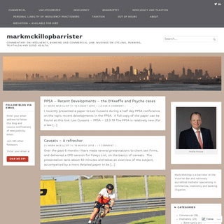 markmckillopbarrister – Commentary on insolvency, banking and commercial law.  Musings on cycling, running, triathlon and good h