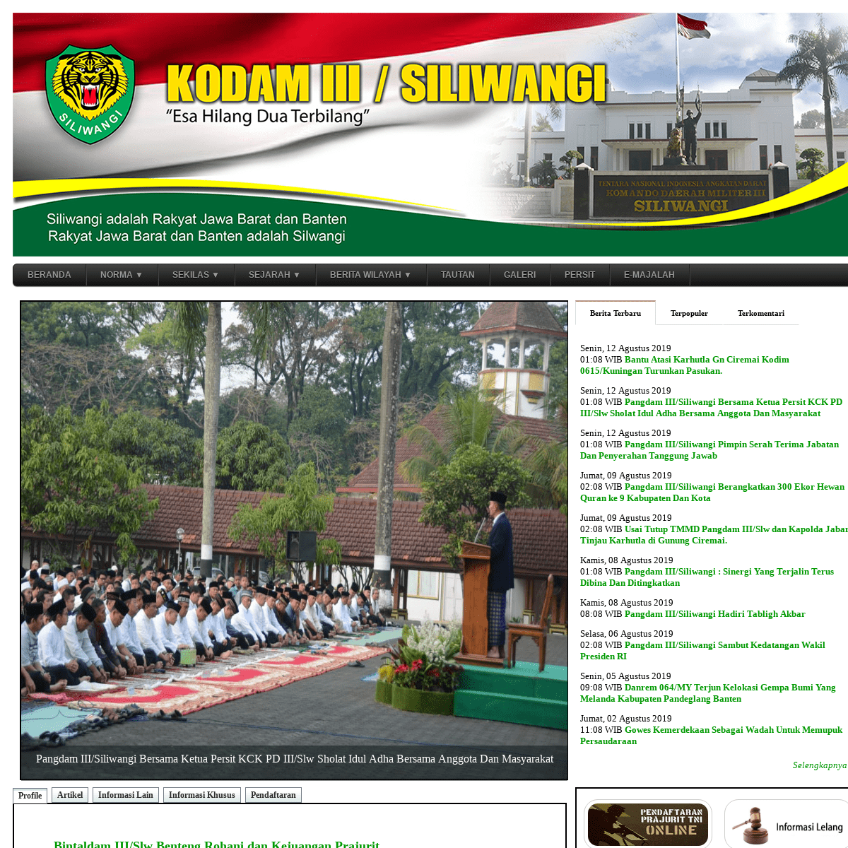 Website Kodam III/Siliwangi
