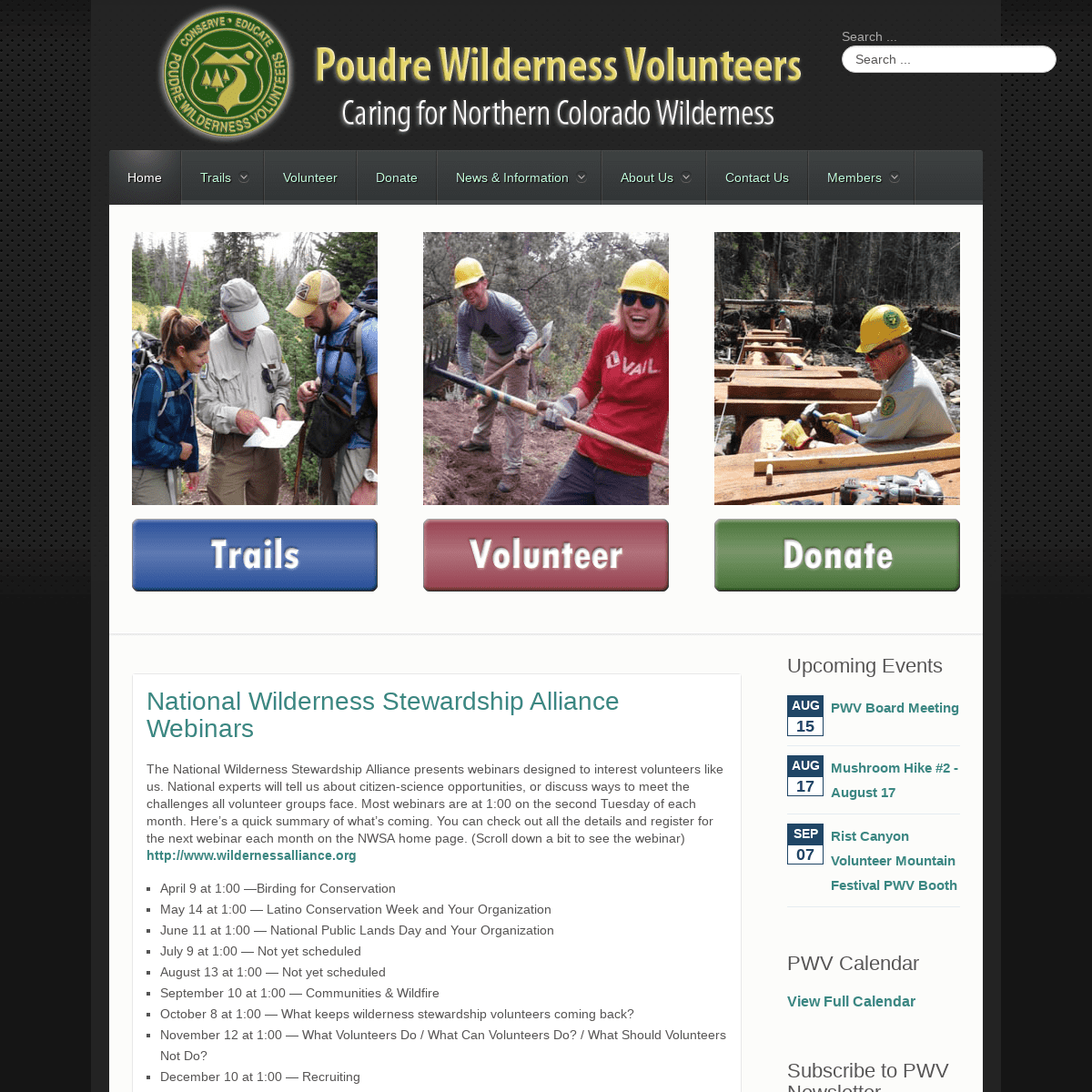 Poudre Wilderness Volunteers