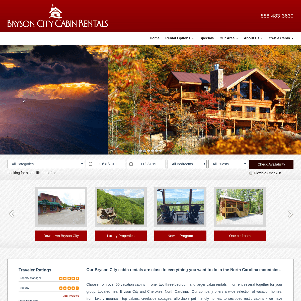 A complete backup of brysoncitycabinrentals.com