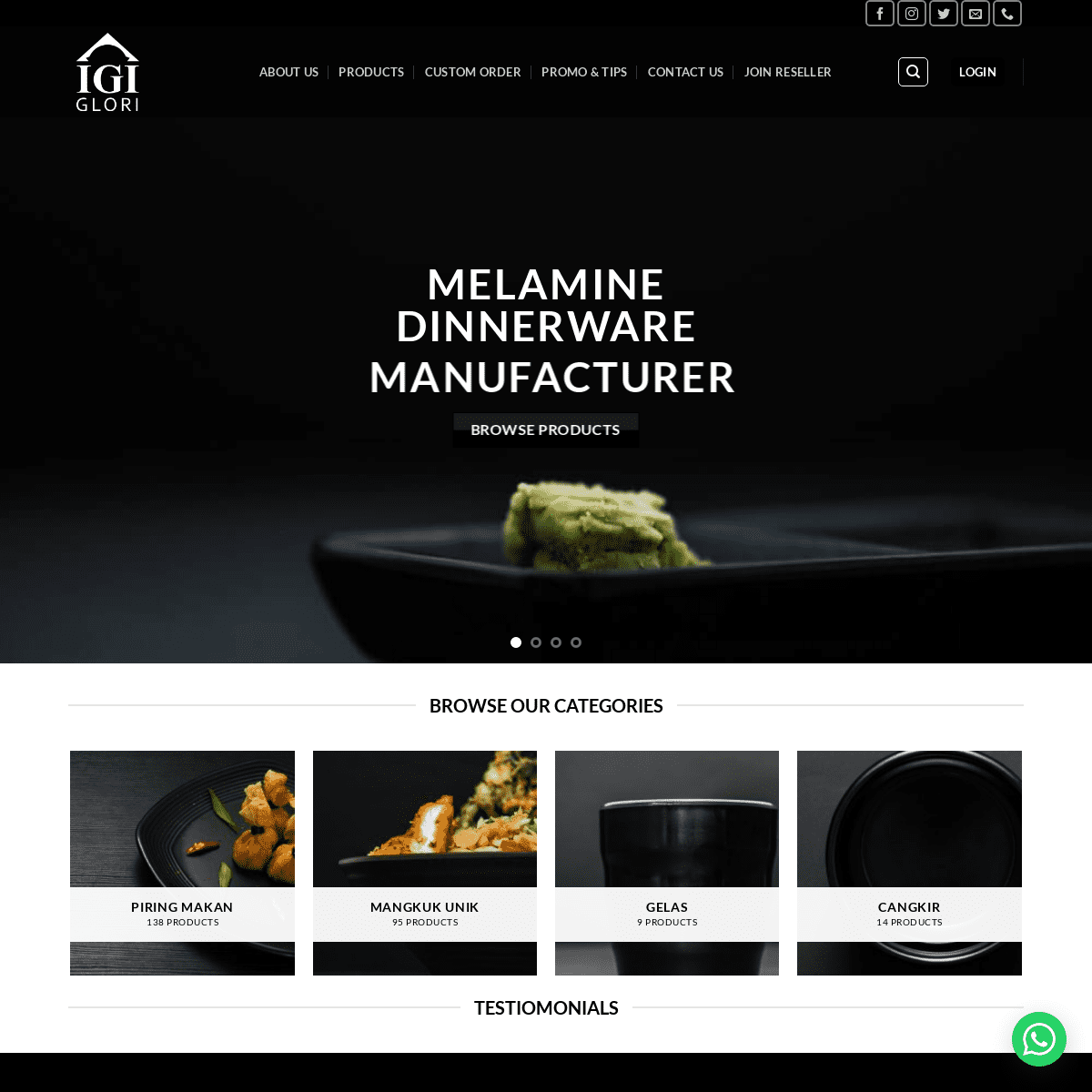 Glori Melamine - Food Grade Melamine Dinnerware Manufacturer