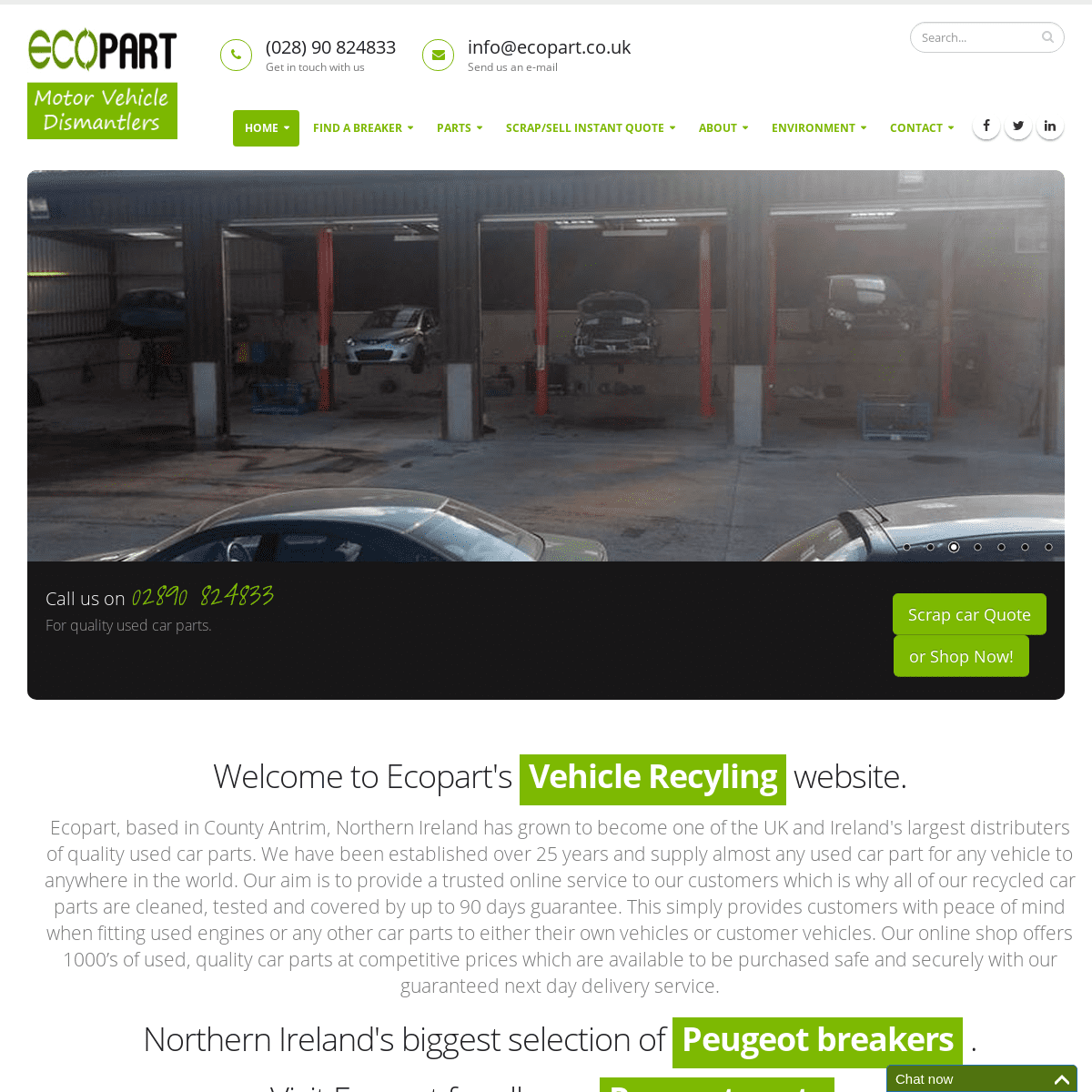 Welcome to Ecopart vehicle dismantlers used car parts Online