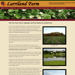 Larriland Farm | Pick your own fruits and vegetables at our family owned farm in Western Howard county, Maryland.