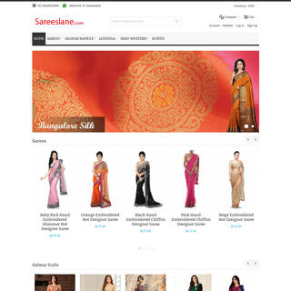 Indian Wedding Sarees,  Designer Sarees, Salwar Kameez, Anarkali Salwar Kameez, Lehenga Choli,Gowns Online | Sareeslane.com