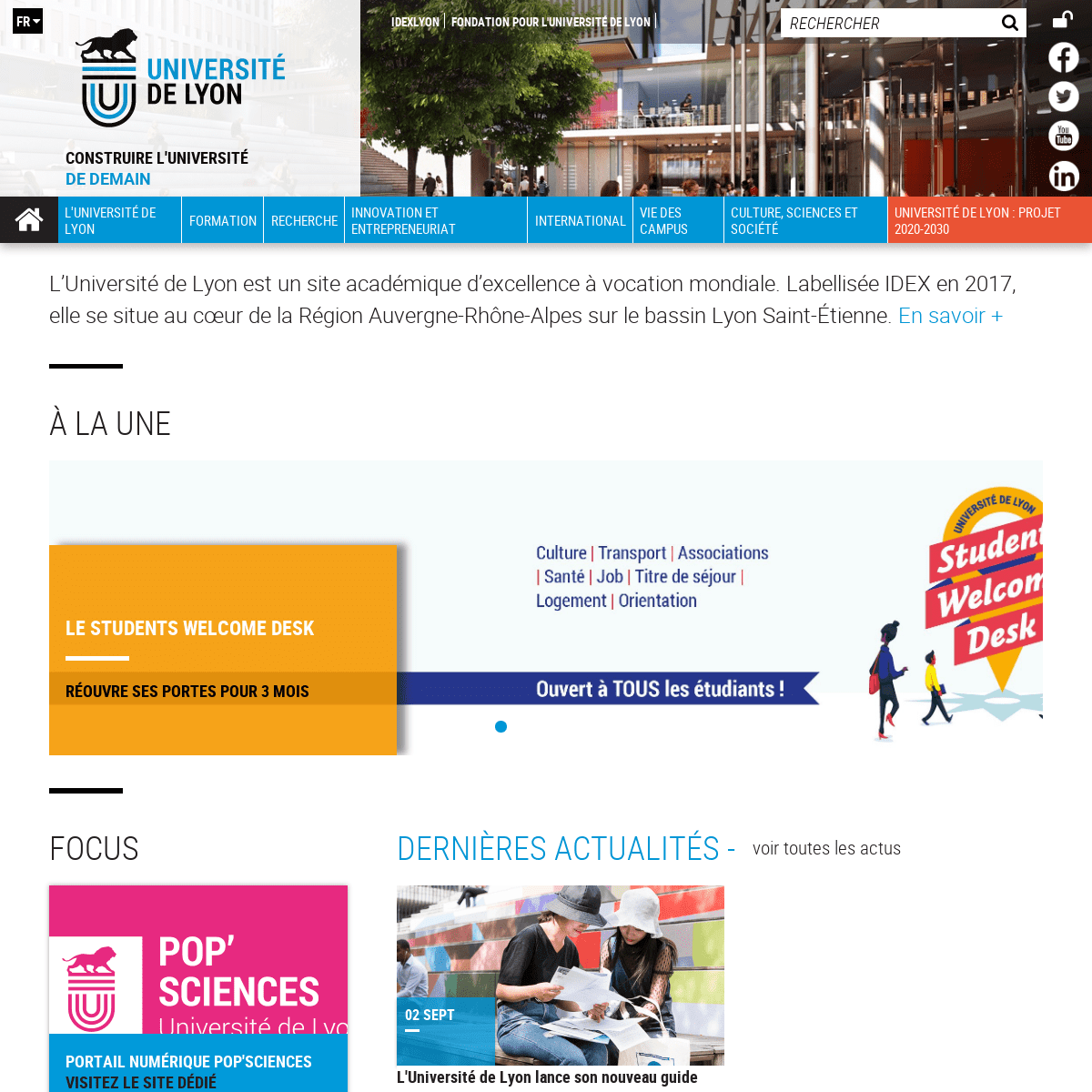 UDL - Université de Lyon - site académique d'excellence mondiale.