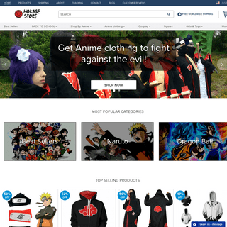 Naruto merchandise & Anime stuff online at Hokage Store | Best Anime Online Store