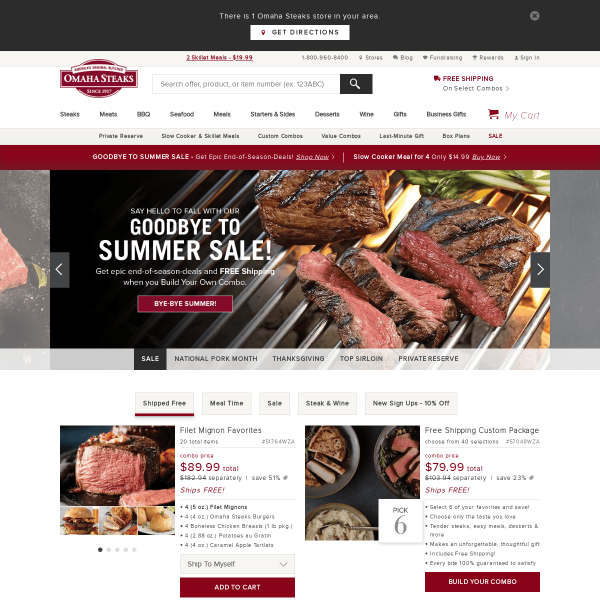 Buy Steaks, Gourmet Food Gifts, Wine, and Lobster Tails Online | Omaha Steaks