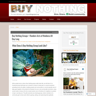 Buy Nothing Project | Buy Nothing, Give Freely, Share Creatively
