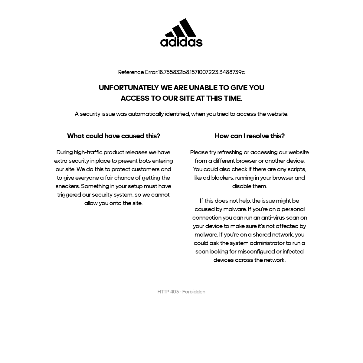 A complete backup of adidas.no