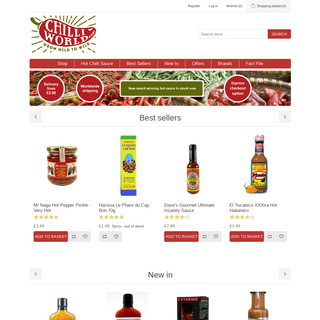 ChilliWorld.com. Hot chilli sauces, chilli pickles, dried chillies, super-hot additives and all things chilli related.