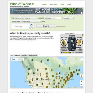 The Price of Weed, Marijuana, Cannabis - PriceOfWeed.com