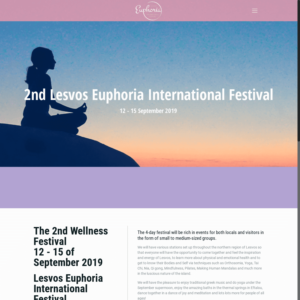 Lesvos Euphoria International Festival – Wellness festival on Lesvos Island, Greece