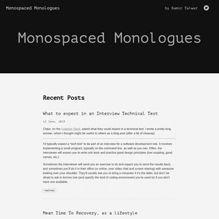 Monospaced Monologues 