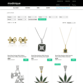 All Jewelry from Modnique.com--30% off Wholesale Prices, Fantastic Selections. New arrivals everyday.