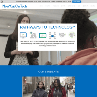 New York On Tech: Creating Pathways to Technology for Underrepresented Students - Welcome to New York On Tech: Creating Pathways