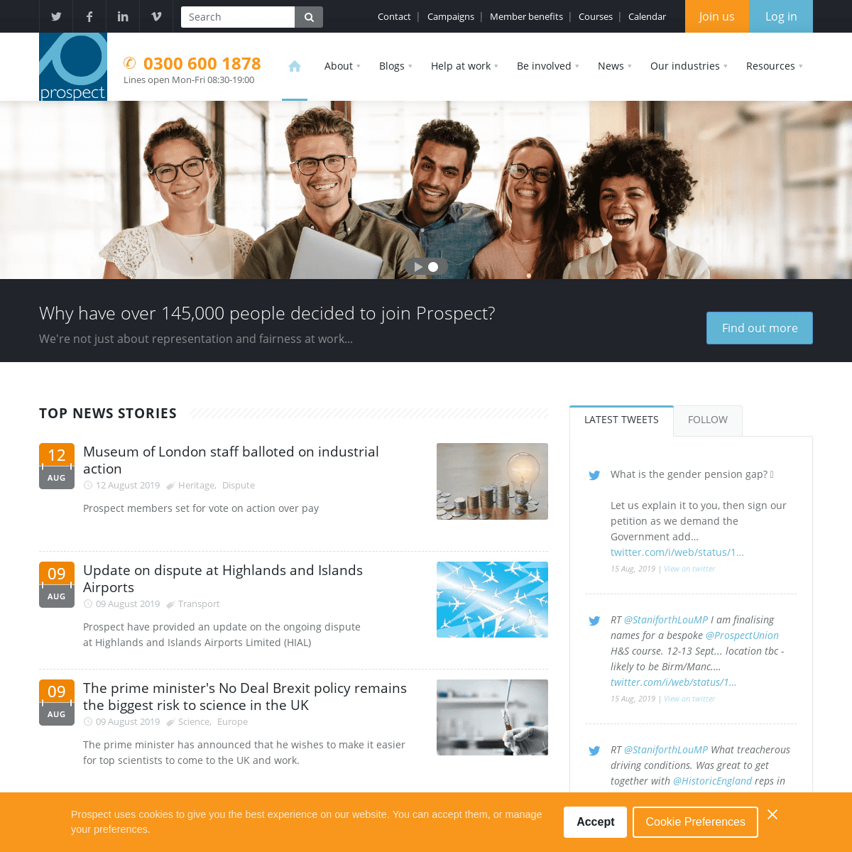 Prospect: union for professionals - scientists, engineers, managers and other specialists
