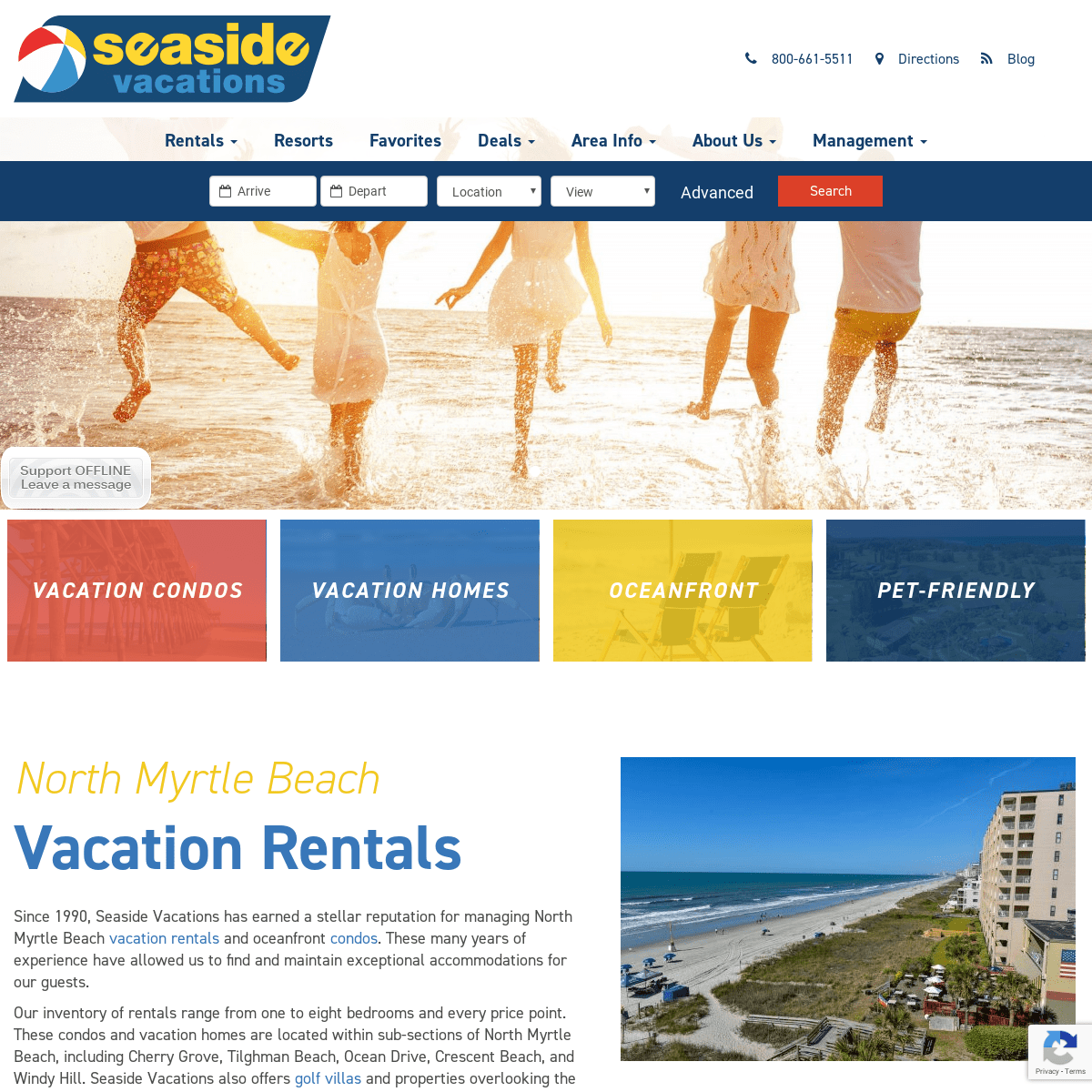 North Myrtle Beach Vacation Rentals & Condos | Seaside Vacations