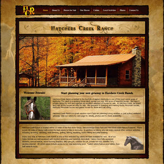 Hatchers Creek Ranch, cabin rentals, horses for sale, red river gorge
