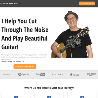 Homepage - Real Guitar Lessons by Tomas Michaud