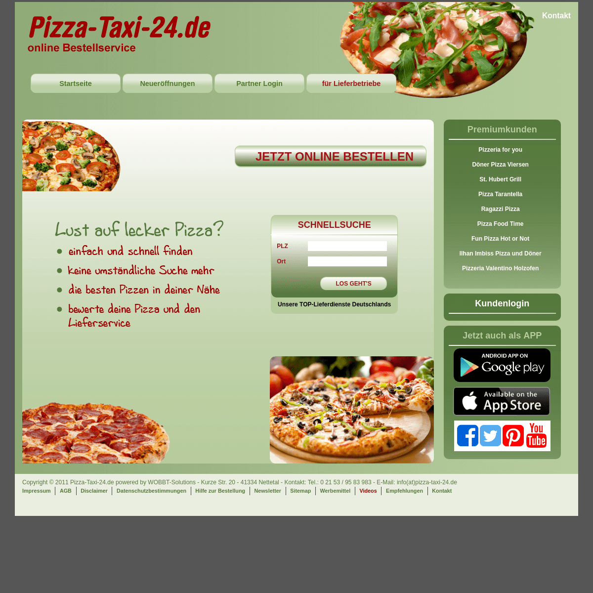 Pizza-Taxi-24.de - das online Pizza-Shop-System